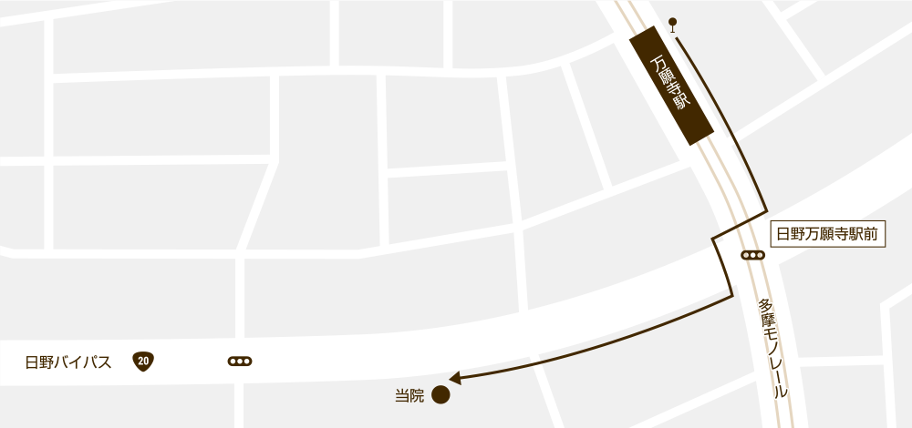 万願寺駅前バス停からのアクセスマップ